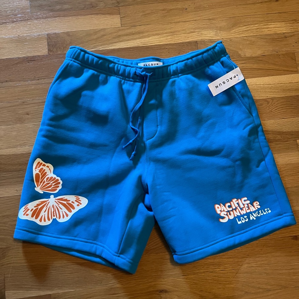 Blue Pacsun Eco Pacific Sunwear Butterfly fleece sweat shorts Size M